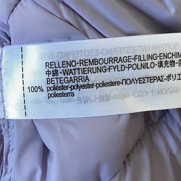 Zara water repelllent cropped lila lavender puffer hoodie jacket - Picture 12 of 12